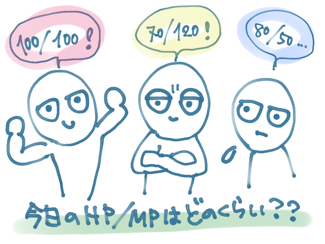 HP/MPを共有している人たちのイラスト