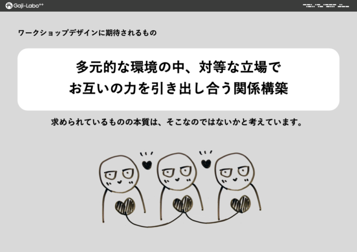 「ワークショップデザインに期待されるもの」からのスライド引用